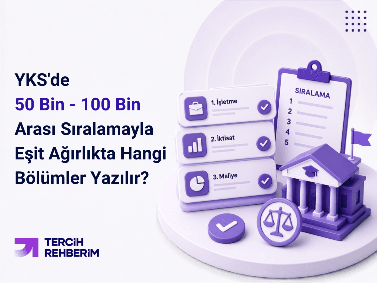 YKS'de 50 Bin - 100 Bin Arası Sıralamayla Hangi Bölümler Yazılır? (Eşit Ağırlık)